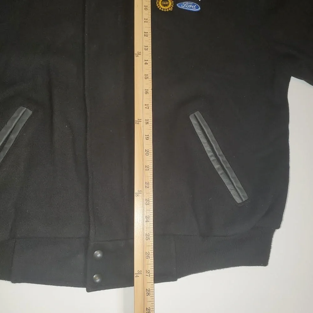Vintage Ford UAW; Milan Plant, L; Wool Blend; Leather; Varsity Letterman Jacket - Picture 13 of 13
